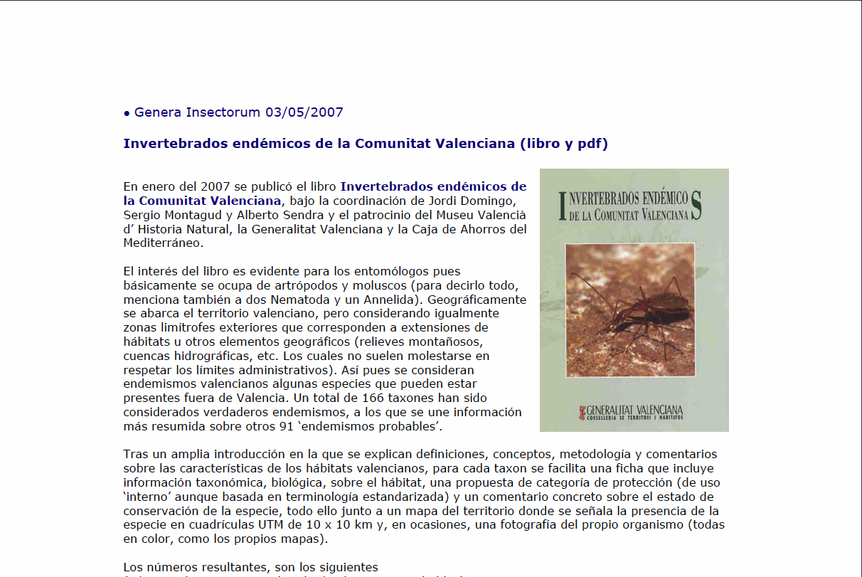 Invertebrats endèmics de la Comunitat Valenciana | Recurso educativo 34615