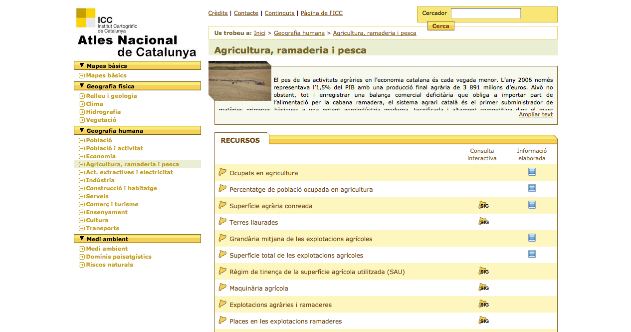 Atles Nacional de Catalunya: Agricultura, ramaderia i pesca | Recurso educativo 37145