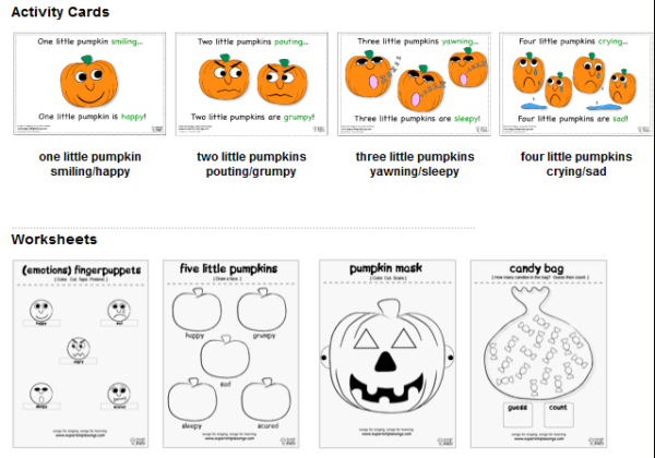 Song: Five little pumpkins | Recurso educativo 38387
