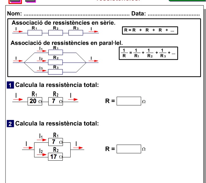 Resistències en sèrie i en paral·lel | Recurso educativo 38484