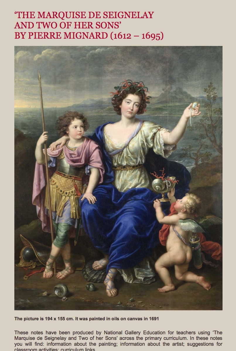 Painting: The Marquise de Seignlay and two of her sons, 1691 | Recurso educativo 39563