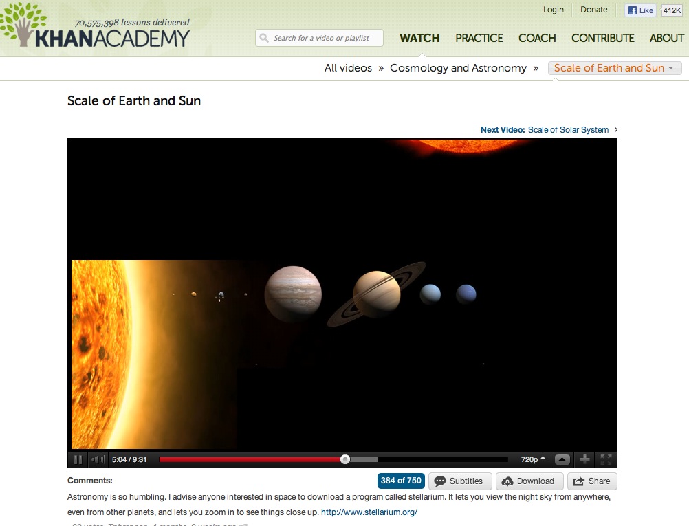 Video: Scale of Earth and Sun | Recurso educativo 40274