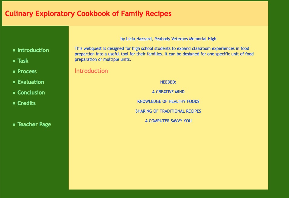 Culinary Exploratory Cookbook of Family Recipes | Recurso educativo 41676