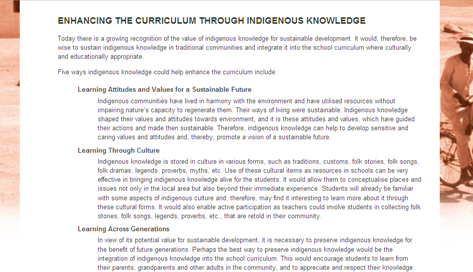 Indigenous knowledge and sustainability | Recurso educativo 49354