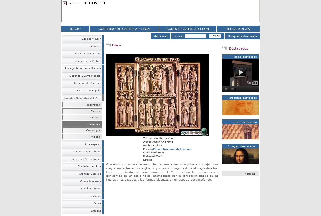 Arte Bizantino. Tríptico de Harbaville | Recurso educativo 50141