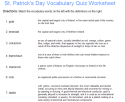 St. Patrick's day vocabulary quiz | Recurso educativo 71335