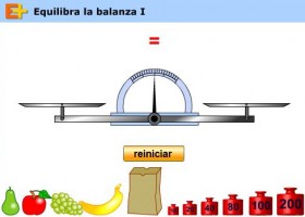 Equilibrar pesos en una balanza | Recurso educativo 82606