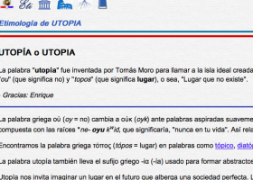Origen etimològic de "Utopia" | Recurso educativo 786776