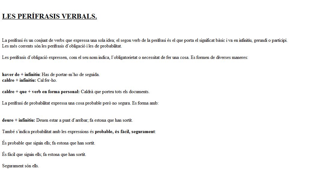 Les perífrasis verbals | Recurso educativo 34086