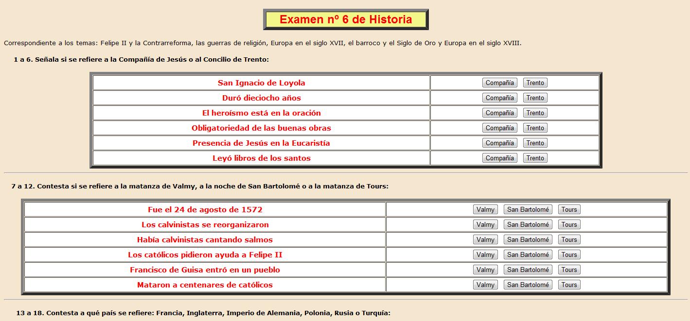 Examen nº 6 de Historia | Recurso educativo 37713