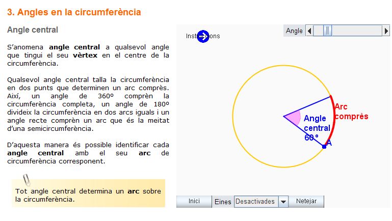 Angles en la circumferència | Recurso educativo 44307