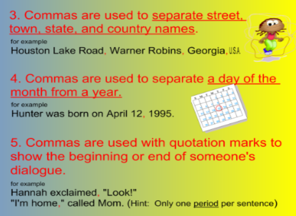 How to use commas | Recurso educativo 50198