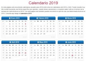 Calendario 2019 | Recurso educativo 771866